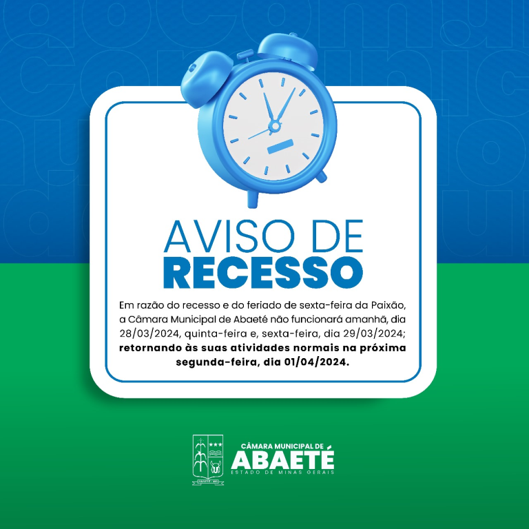 RECESSO SEMANA SANTA.