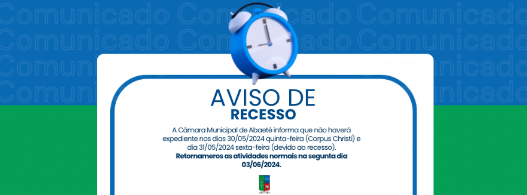 AVISO DE FERIADO E RECESSO!